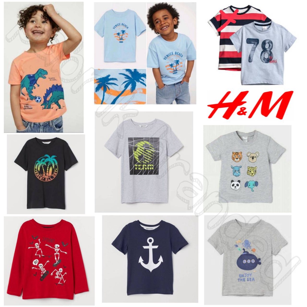 Pabrik branded H*m hnm Tee New Arrival P6 baju atasan hm kaos anak Babykids 4 6 8 10 12 18 24 Bulan 