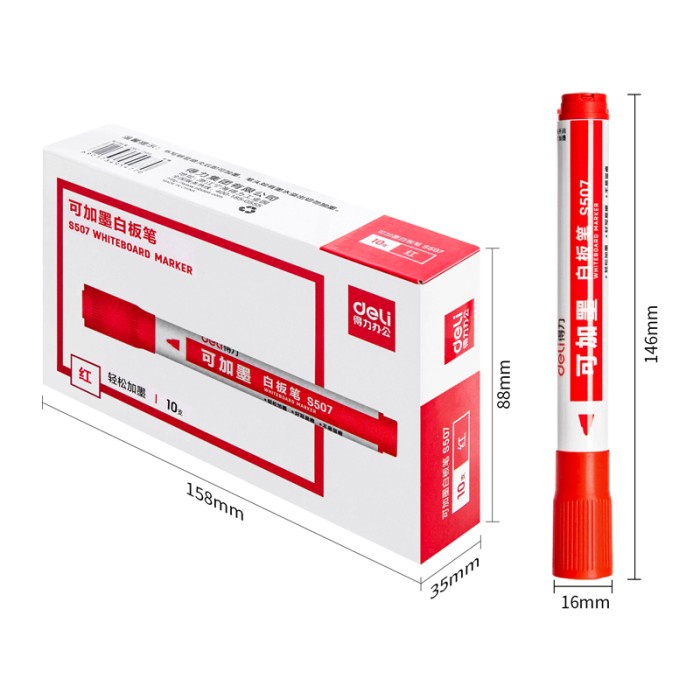 

DELI COMBO 10pcs Spidol Papan Tulis Permanen Dual Tip Marker - Permanen