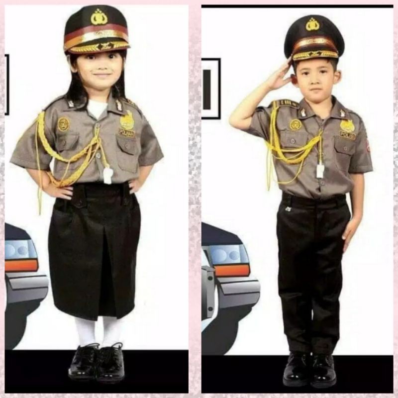 Seragam polisi anak TK/polatas /baju anak polisi/setelan polisi