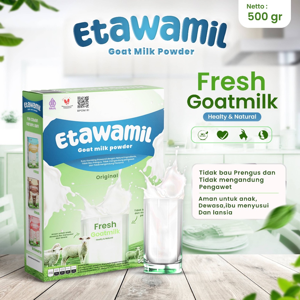 

[ MW - ETAWAMIL ] Susu Kambing Etawa Bubuk - Rasa Original Enak Sehat Halal BPOM 500 gram