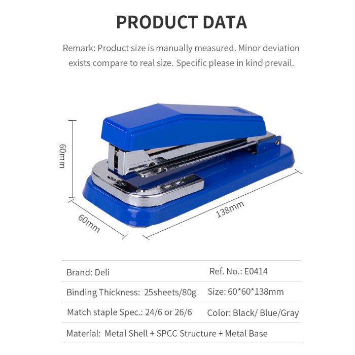 

Deli Rotary Stapler Staples Putar 24/6 & 26/6 25 lembar E0414