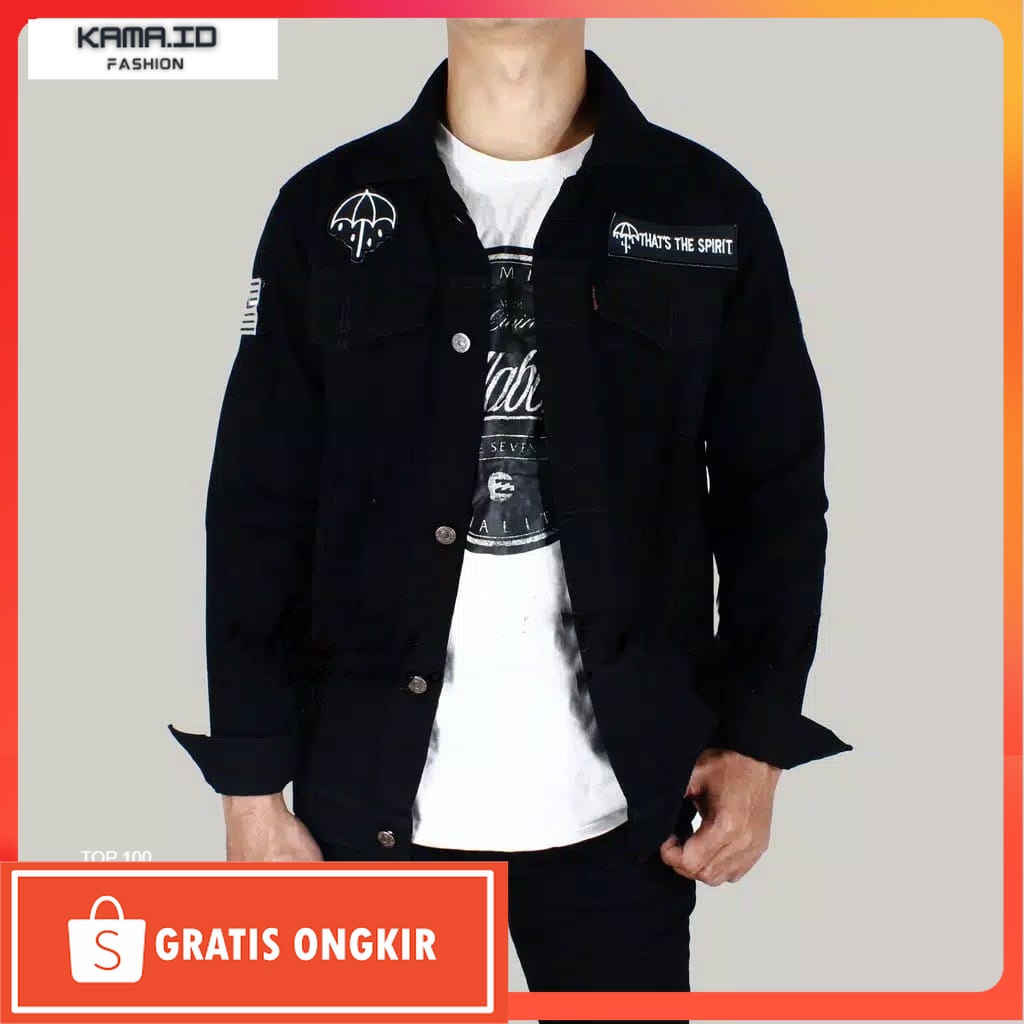 Jaket Vintage Terkini / Jaket Jeans Pria Bordir / Jaket Jeans Emblem Band - Nirvana / The Beatles / 