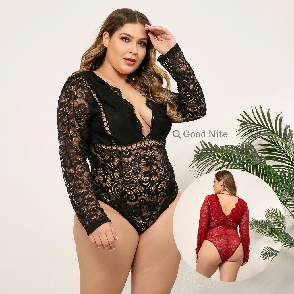 GN8158 lingerie bodysuit open crotch big size / lingerie cosplay jumbo / set lingerie sexy big size