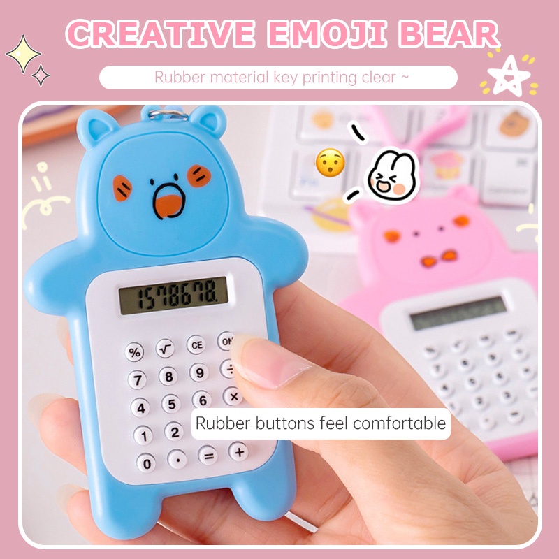 

✨COD Kalkulator Beruang Kecil yang Lucu Kalkulator Layar Tampilan Led Alat Tulis Portabel Kreatif GS