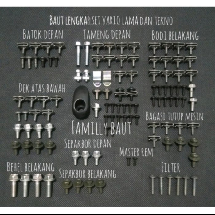 baut lengkap full body vario 110 vario lama/vario tekno karbu