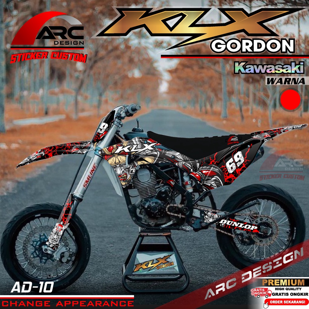 (COD PROMO) TERBARU Decal Sticker Motor Cross KLX Gordon New Fullbody Motif Custom Trail Supermoto R