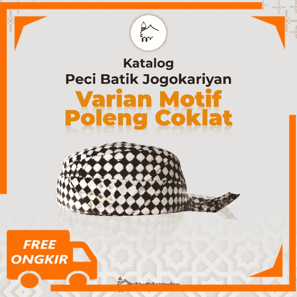 Peci Batik Jogokariyan Jogokaryan Motif Poleng Coklat kopeah songkok udeng
