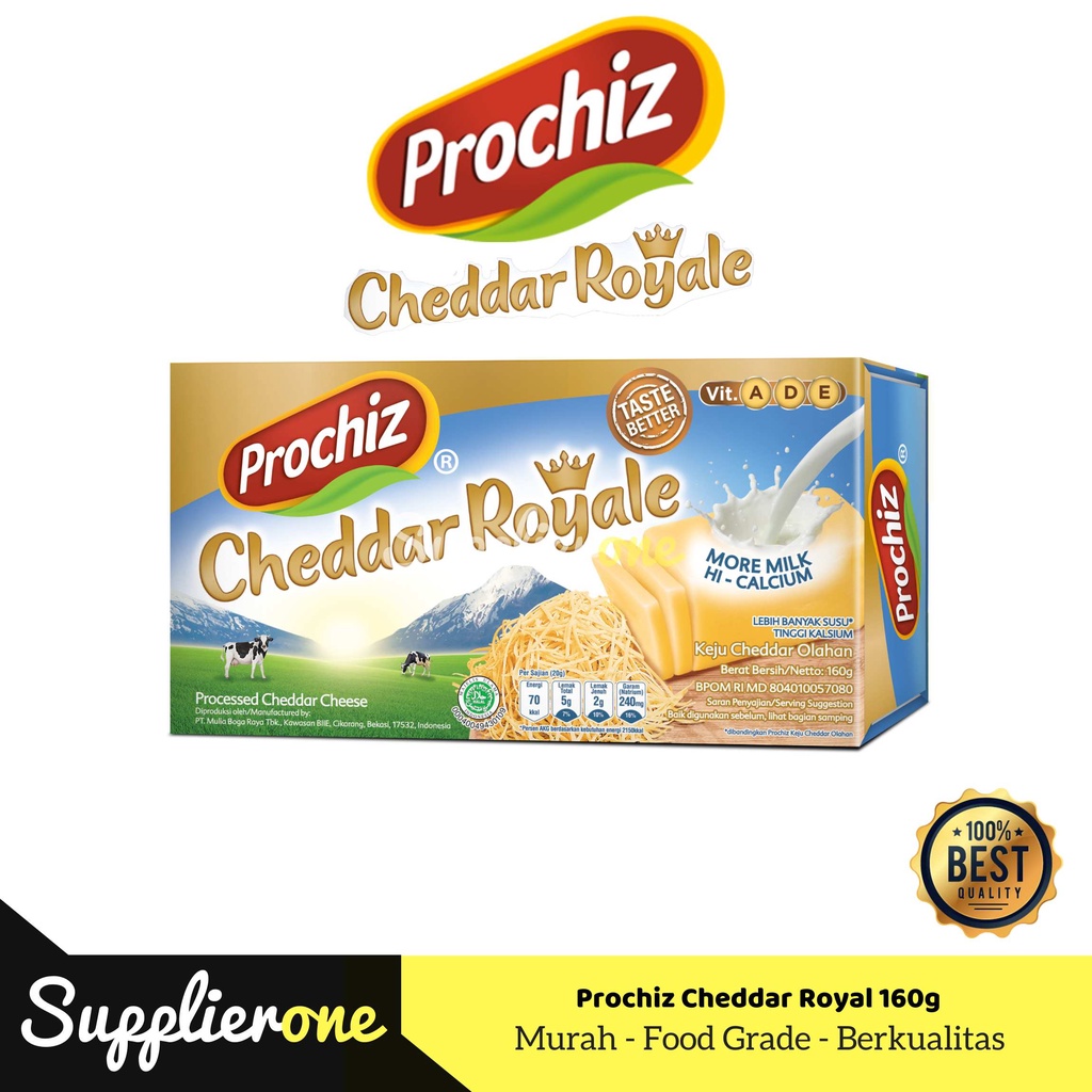 

Prochiz Keju Cheddar Royale 160gr / Keju Cheddar Royale Prochiz / Keju Parut / Keju Serbaguna