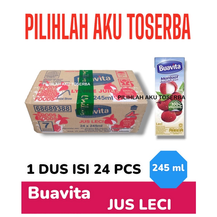 

BUAVITA LYCHEE Jus Leci 245 ml - ( HARGA 1 DUS ISI 24 )