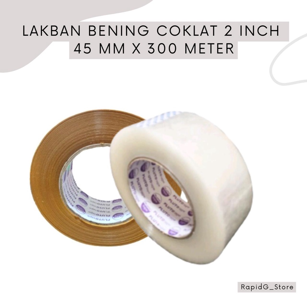 

Lakban Kiloan OPP Tape Bening Coklat Ukuran 2 Inch 45 Mm X 300 Yard