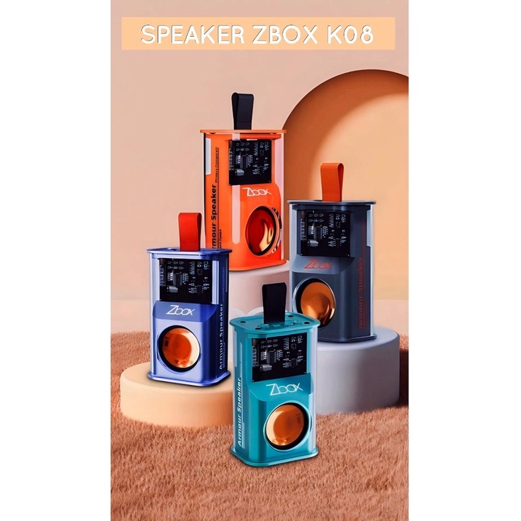 (Bergaransi) Speaker ZBOX K08 Armour Speaker Portable Sound Transparant ZBOX K-08 Super Bass Stereo