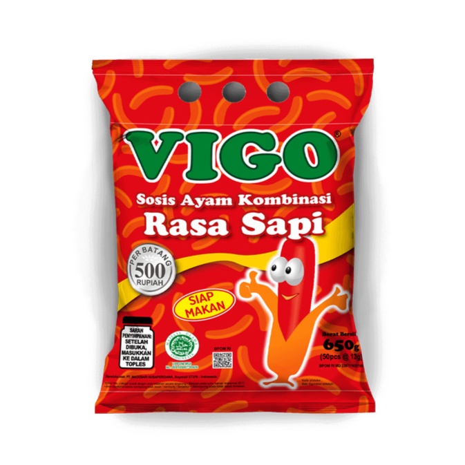 

Vigo Sosis Ayam Kombinasi Siap Makan Rasa Sapi isi 25