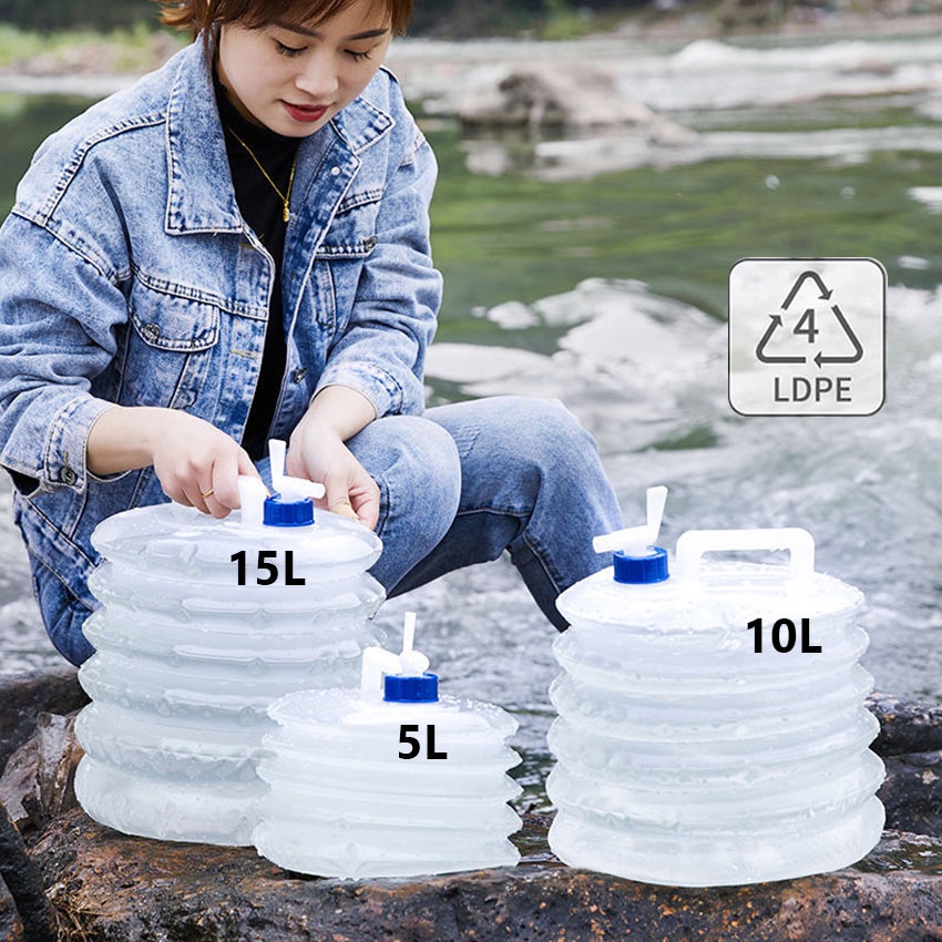 Galon Kantong Air Lipat Portabel 15L 10L Kantong Air Minum Lipat Camping Hiking TaffSPORT / Jerigen
