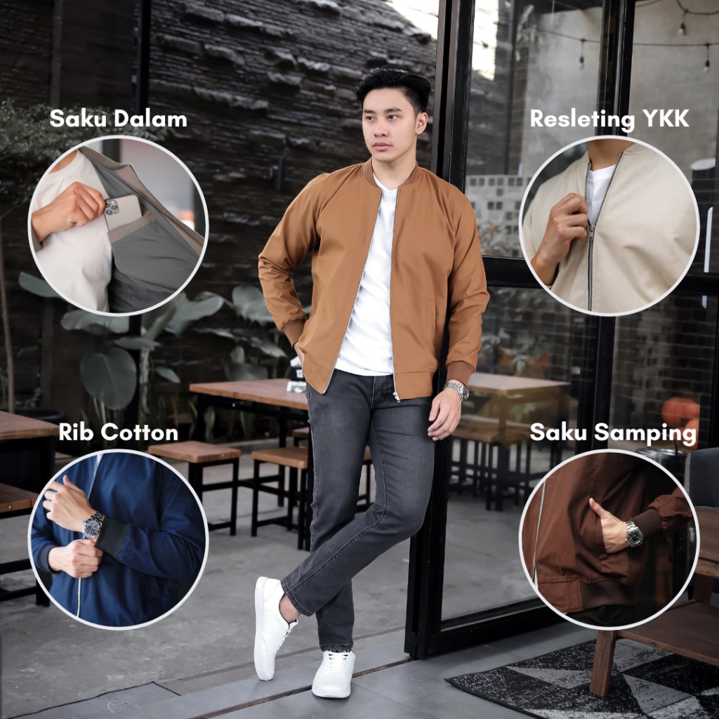 Yubi - Delibra Jaket Canvas Bomber Pria