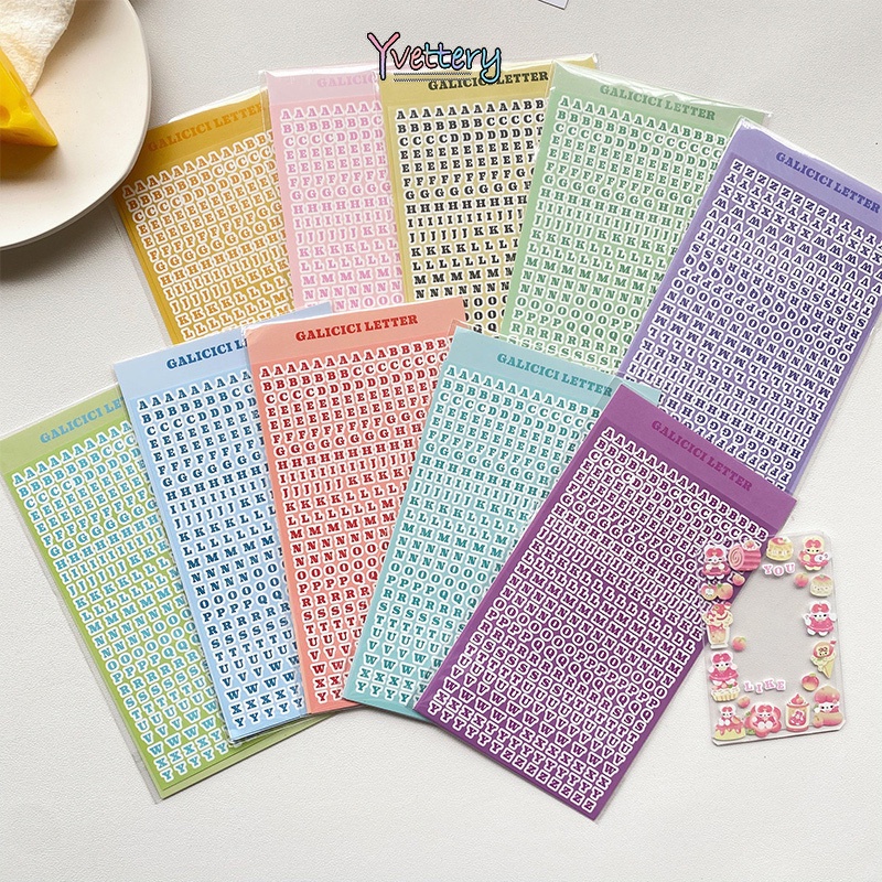 

❤️COD Stiker huruf Inggris dekoratif seri ins macaron stiker huruf Inggris diy stiker alat tulis sederhana-Yy