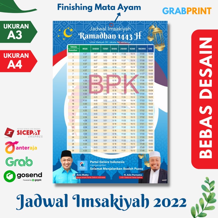 

TERMURAH Jadwal Imsakiyah Ramadhan 2022 Cetak Brosur Puasa Imsakiyah 1443 - A4, 100pcs