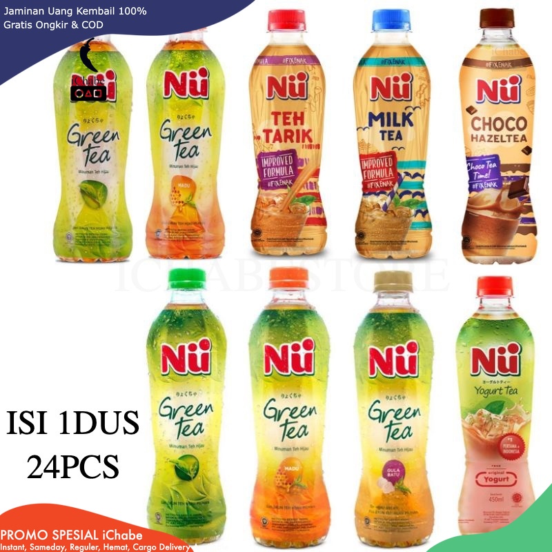 

[BISA COD] DS (1DUS/24PCS) NU Aneka minuman Green Tea Madu gula batu yogurt milk tea tarik choco hazeltea baru