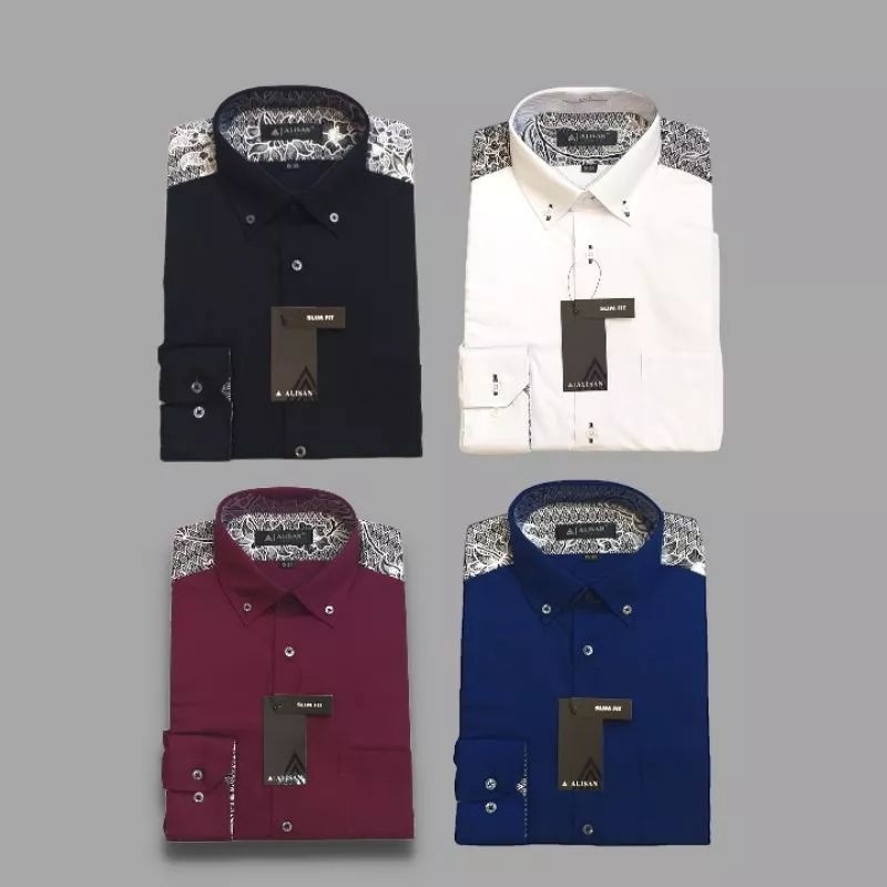 Kemeja ALISAN motif pundak batik lengan panjang ( SLIMFIT)