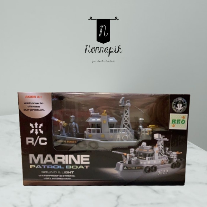 ✨COD✨ -Marine Patrol Boat Mainan Anak Remote Control Perahu Kapal Perang