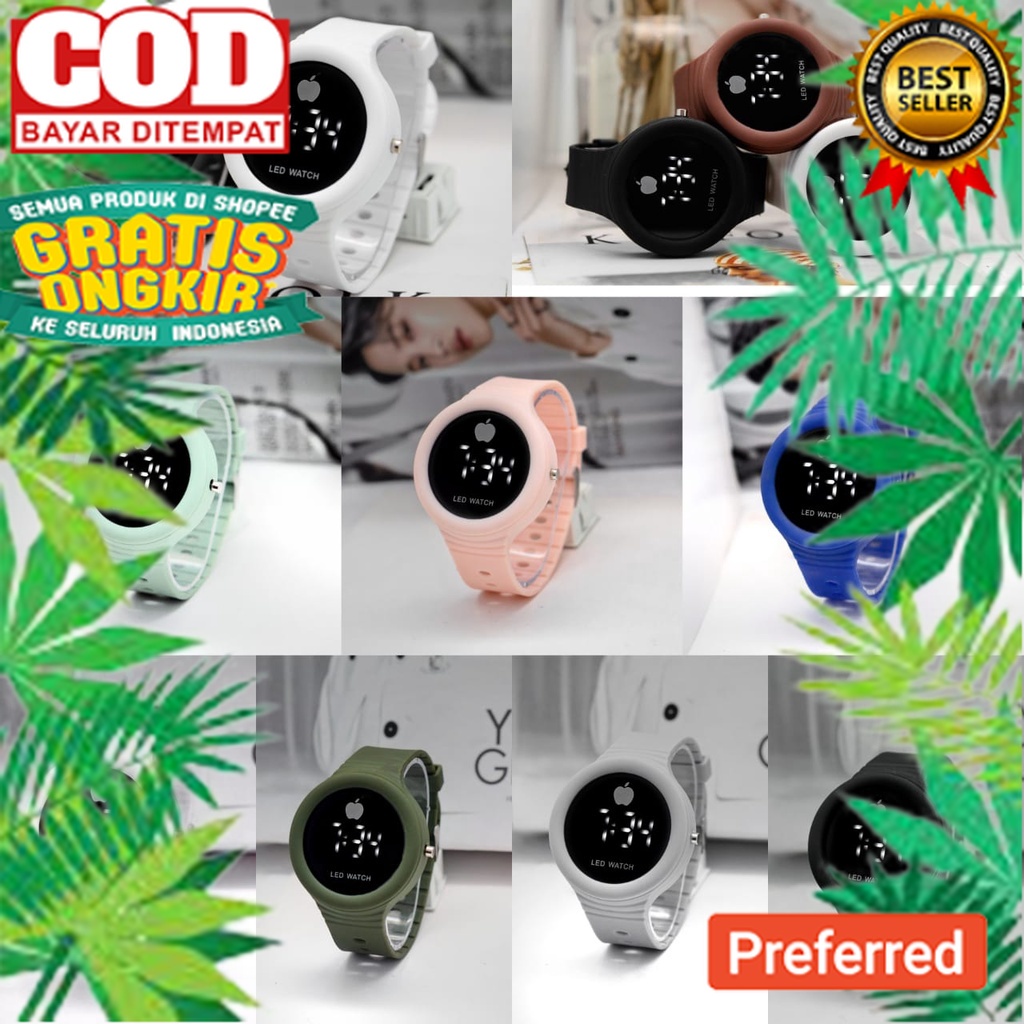 WBS Jam Tangan LED Digital Pria Wanita Rubber Electronic Fashion Couple Anak Remaja Premium RM053// 
