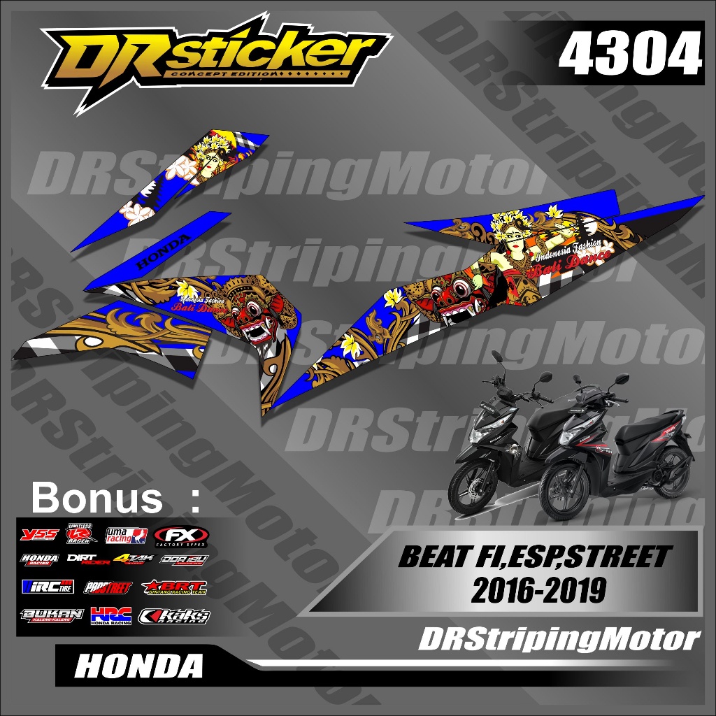 COD//STRIPING VARIASI BEAT STREET / FI / ESP/SEMIFULL / BALI DANCE STIKER BEAT 2016 - 2019 SEMIFULL