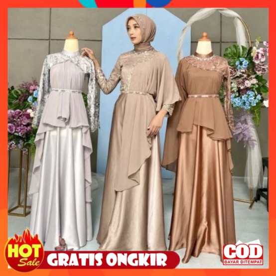 KAIN ADEM HALUS TEBAL / RIZKIYAH 10 IN 1 DRESS MUSLIM WANITA REMAJA KONDANGAN BRUKAT TILLE 10 LOOK J