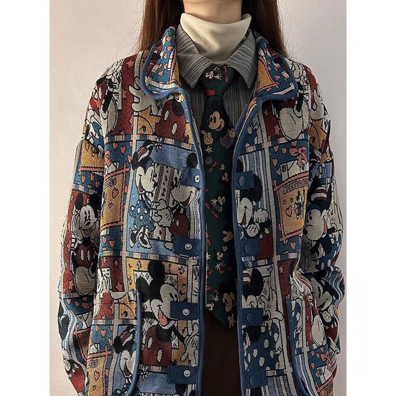 American Vintage Mickey Jacquard Jacket Coat Women's Loose Relaxed