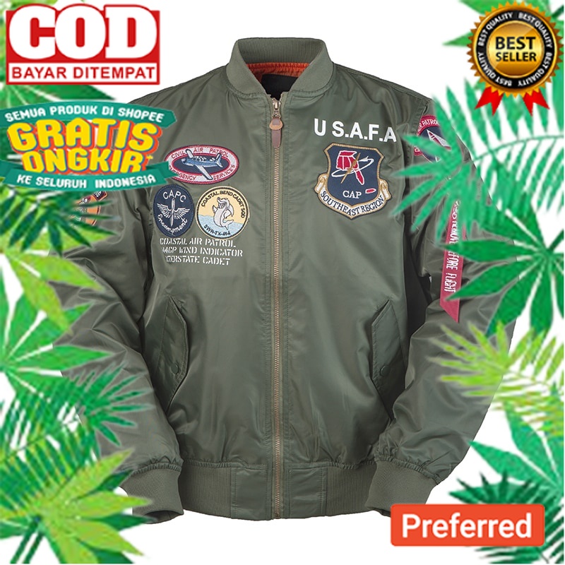 Jaket Parka Pria Import aw vintage USAFA men thin clothes brands military air force one top gun army