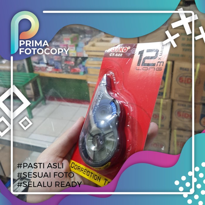 

Joyko Correction Tape 12m Kecil | Satuan Eceran | Tip Tape Ex Label