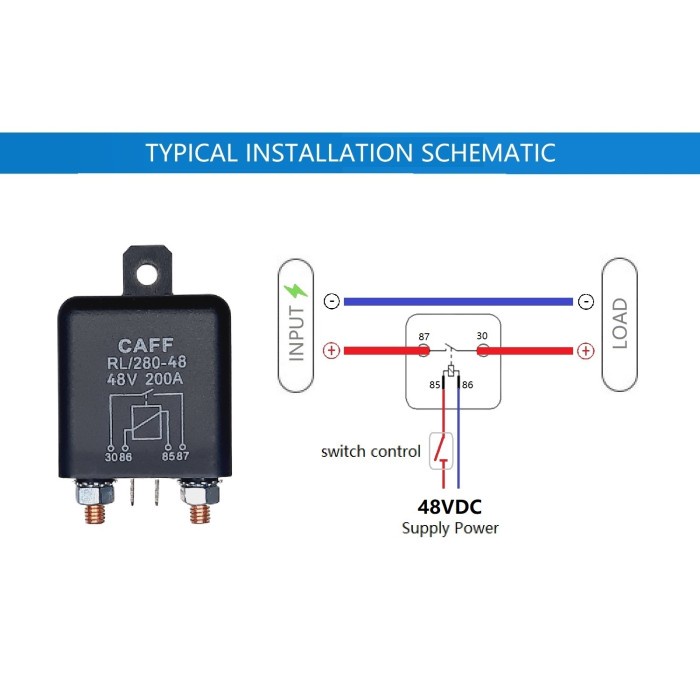 COIL 48V DC-DC Relay 200A Automotive Heavy Duty High Current Starting