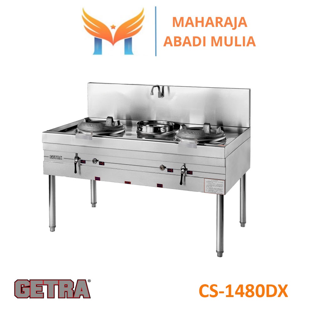Kompor Gas Kwali Getra Cs-1480dx Blower Gas Kwali Range 2 Burner 1 Soup Ring