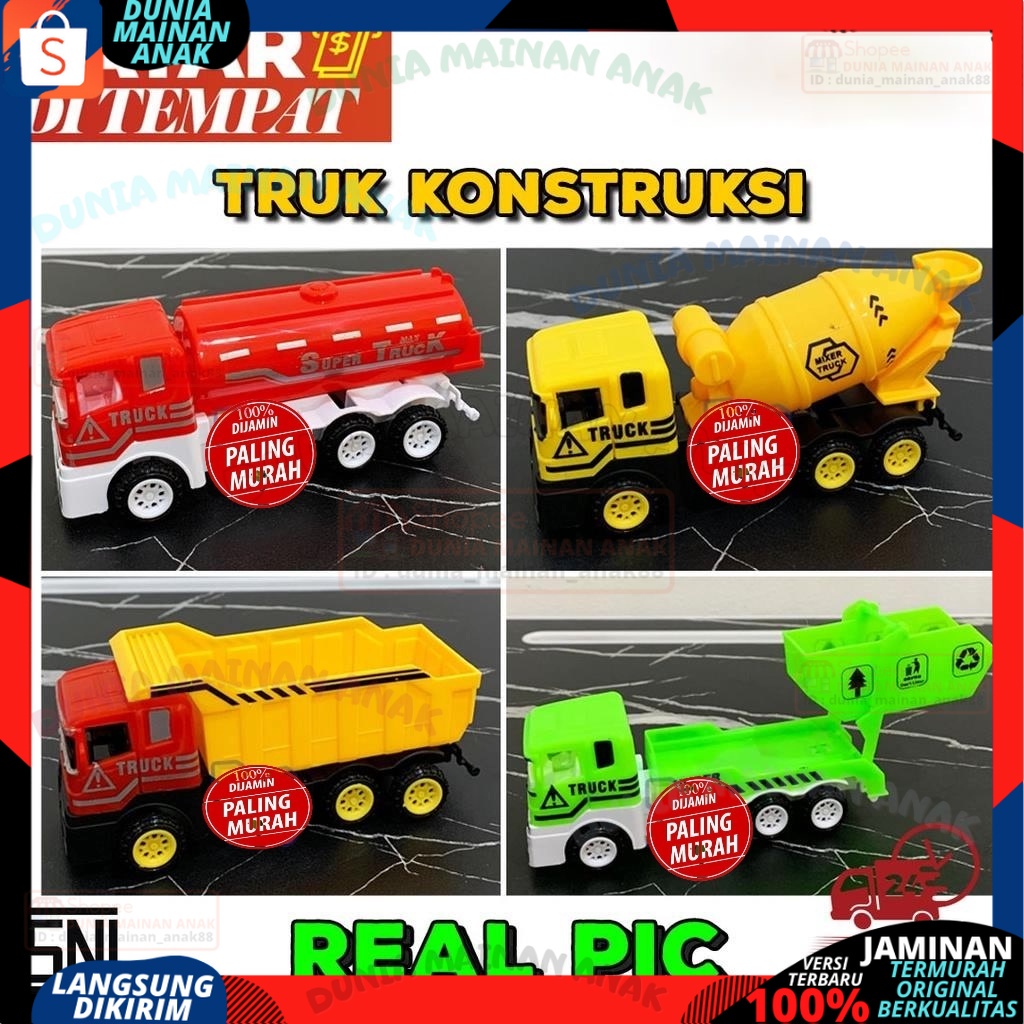 Mainan Anak Truck Plastik Mainan Mobil Mobilan Truck Truck Excavator Molen Bak Pasir Damkar MT 51