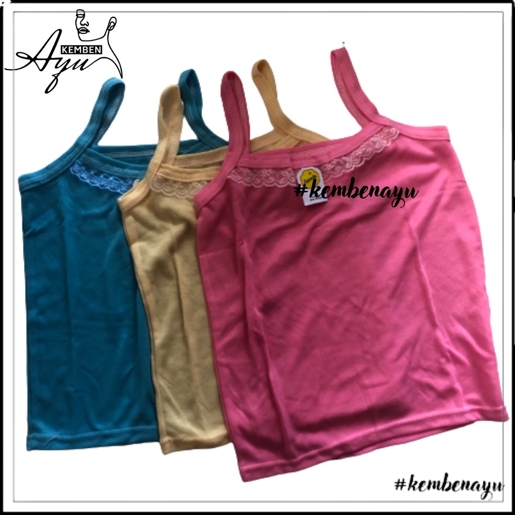 Tank Top Renda Tali Kecil Wanita Jumbo Import Ld Premium Panjang Polos