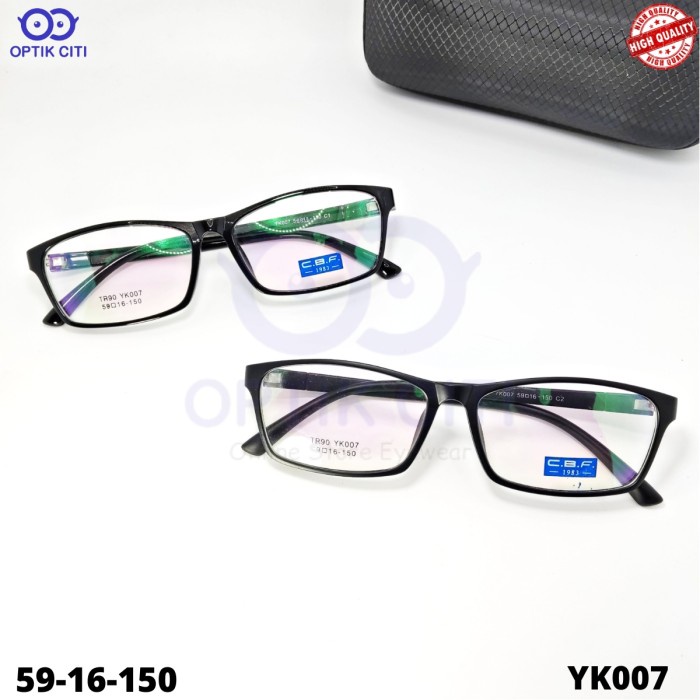 frame kacamata pria sporty kotak size besar CBF Yk 007 Original