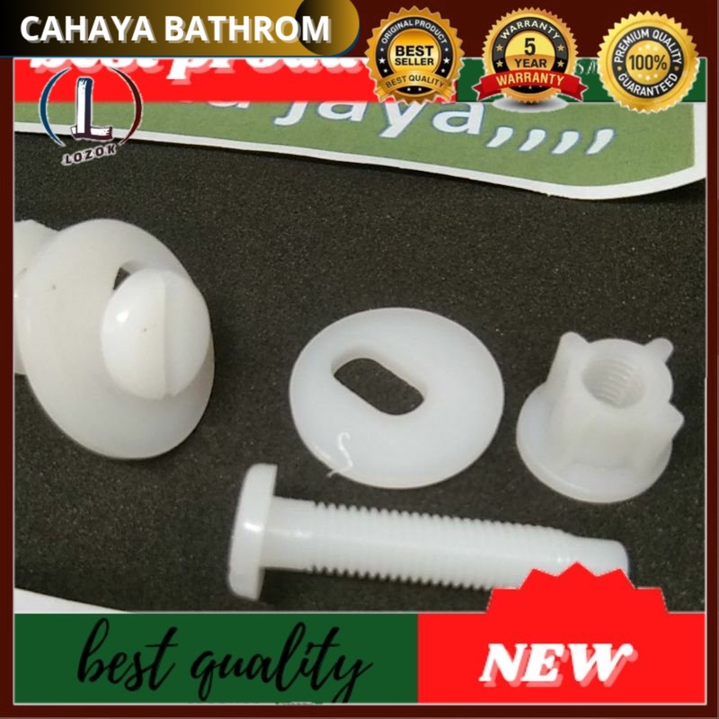CHB baut closed skrup penutup KLOSED dudukan closet sekrup tutup kancing wc duduk toilet kloset