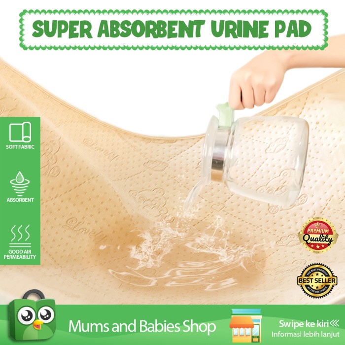 promo ✨ -Perlak Alas Bayi Katun terproof/Perlak Alas Bayi Ganti Popok kain - 50*70cm, motif garis