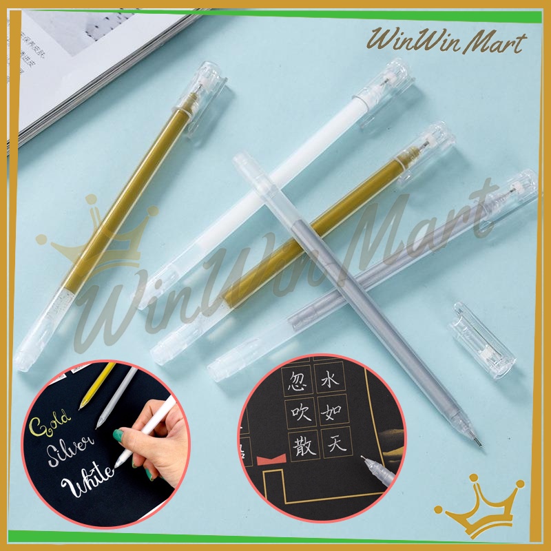 

Gold Colour Gel Pen/Pena Silver Gold White Untuk Tulis Di /Putih/Emas/Silver GelInk Pen