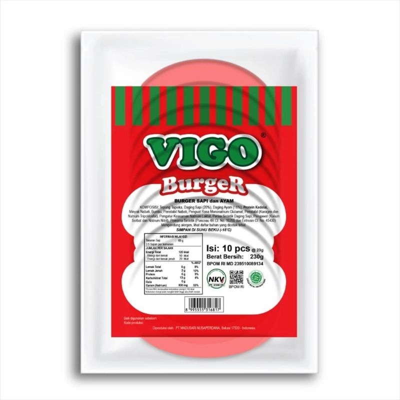 

Beef Burger Vigo isi 10 pcs dan 20 pcs - FROZEN FOOD BERKAH DAN HALAL