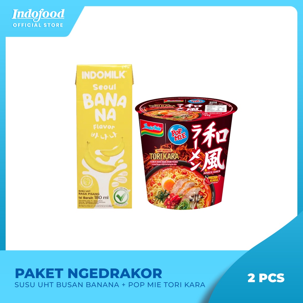 

Paket Ngedrakor - (Susu UHT Seoul Banana + Pop Mie Tori Kara)