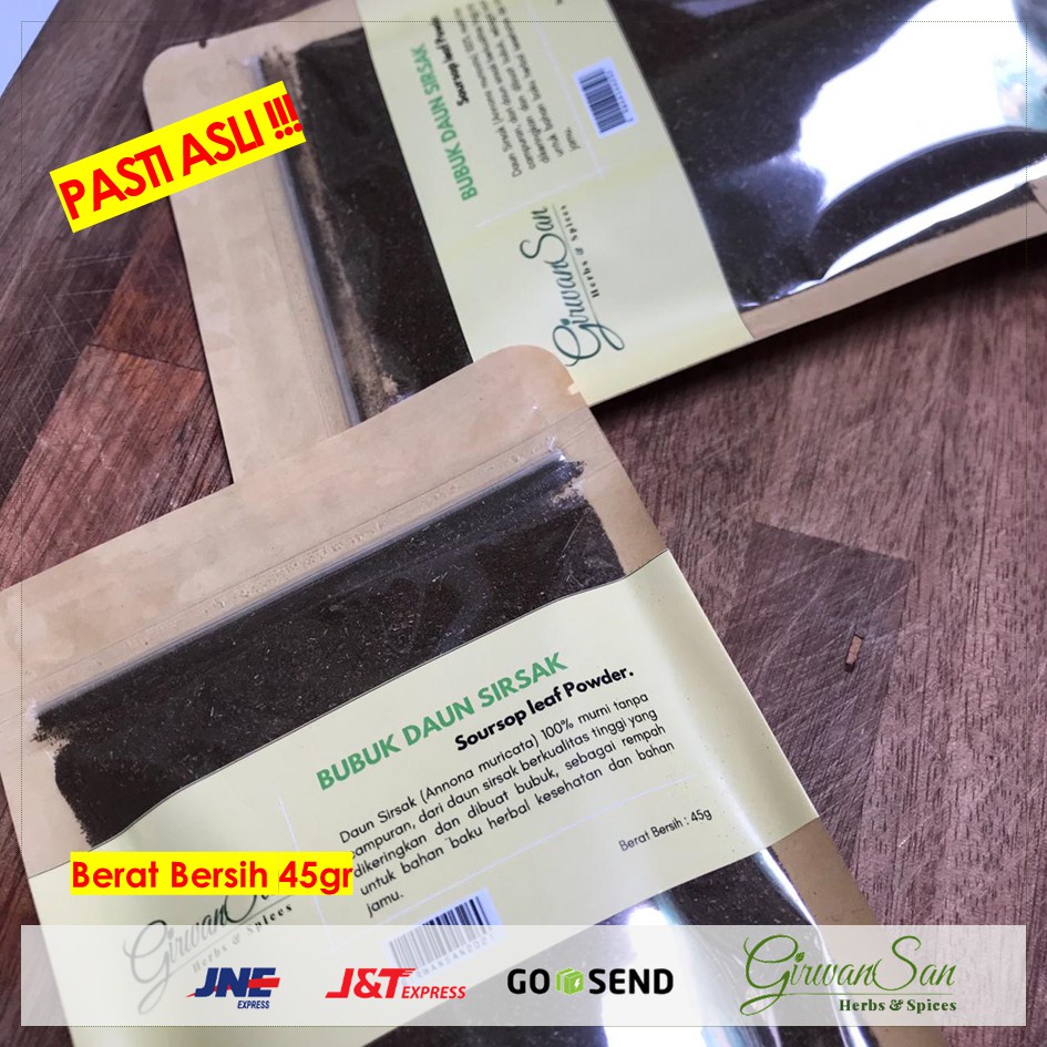 

Daun Sirsak Bubuk Original Grade A Rempah Herbal Kanker Kemasan Praktis Pakai Ziplock