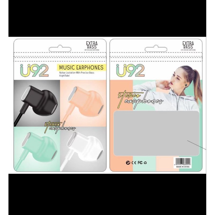 Handset Handfree Hf Macaron + Mic U92