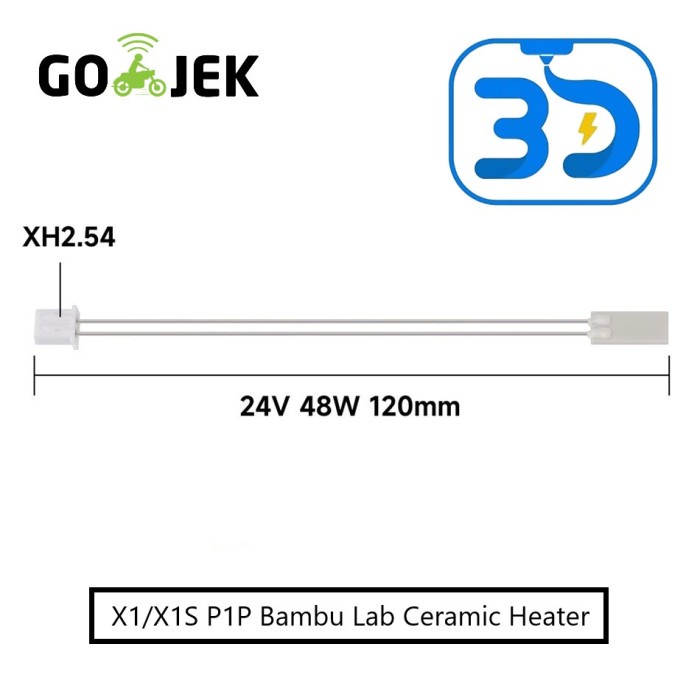 24V 48W Ceramic Cartridge Heater For Bambu Lab X1 X1-Carbon P1P