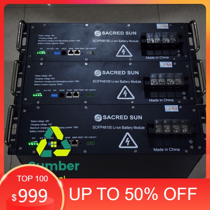 PROMO/ BATERAI/ Battery Lifepo4 48V 100Ah SacredSun SCIFP48100