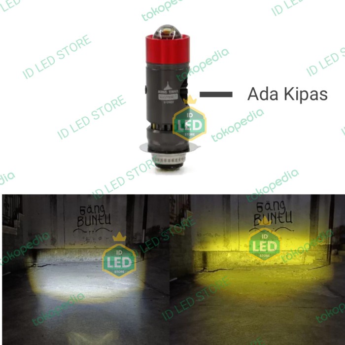 Lampu LED Utama H6 Laser Kipas AC DC Putih Kuning