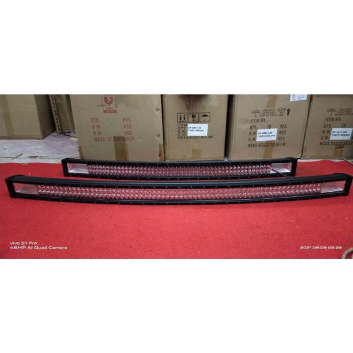 Lampu LED Light Bar lengkung Premium Panjang 105 Dan 130 Lampu Offroad - Putih Kuning, 130 Cm
