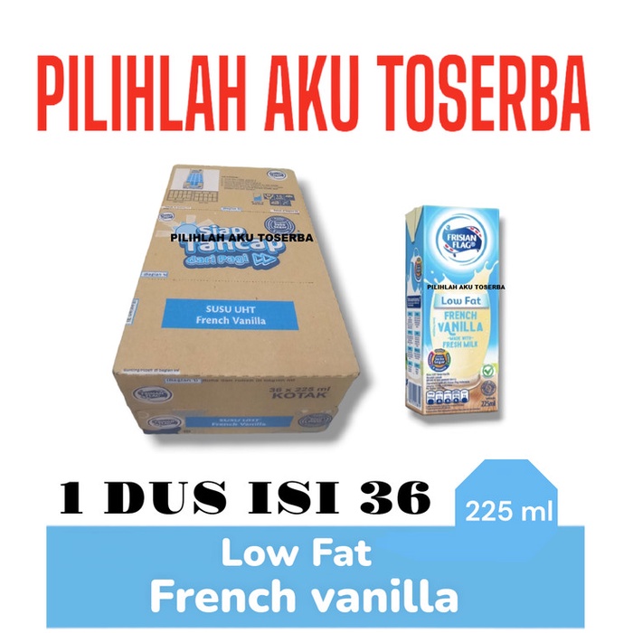 

Susu Frisian Flag LOW FAT FRENCH VANILLA 225 ml - ( 1 DUS ISI 36 PCS )