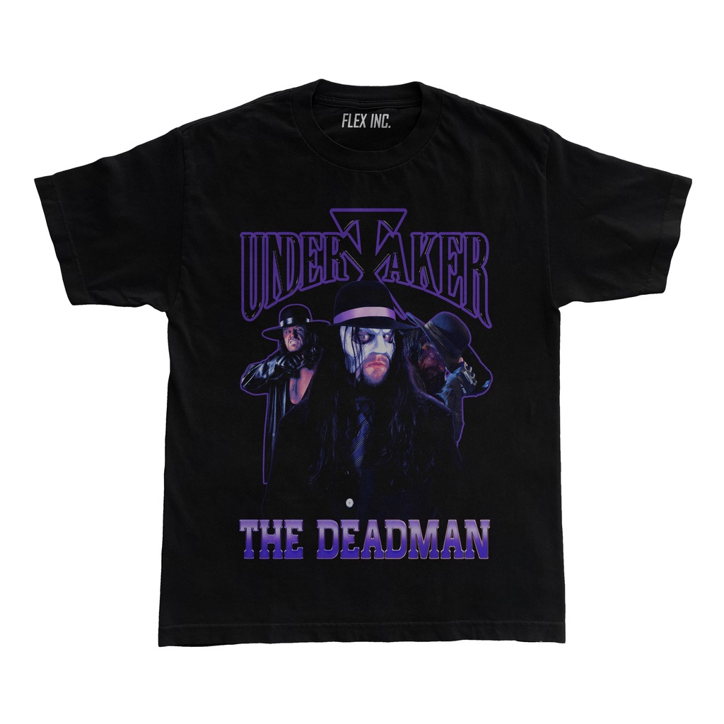 Kaos Undertaker WWE WWF The Deadman Smackdown Kaos Tebal T Shirt Flexinc