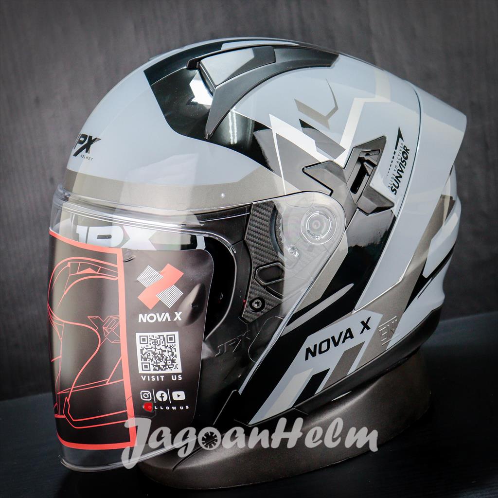 JPX HELM NOVA X V2 N4 | GORILLA GREY GLOSS | NOVA-X DOUBLE VI
