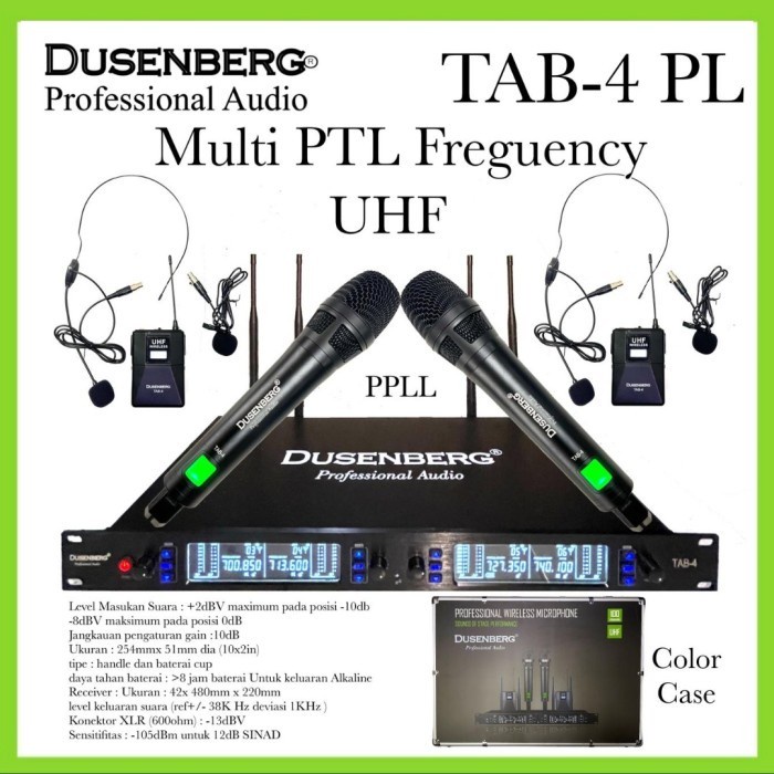 Mic Wireless DUSENBERG TAB 4,2 Mic Pegang 2 Mic jepit Headset Origina