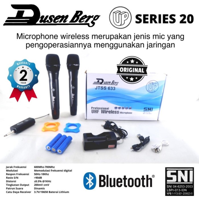 DISTRIBUTOR Mic Wireless DUSENBERG Series 20 Mic Bluetooth Bisa Charger- Garansi